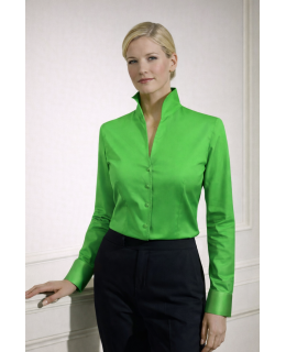 Stand-up collar blouse, green