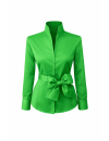 Stand-up collar blouse, green