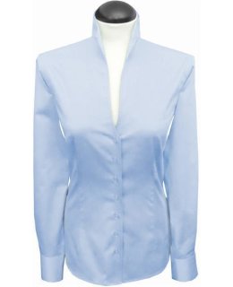 Stand-up collar blouse, light blue