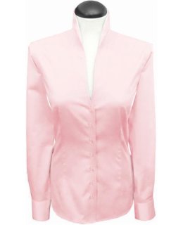 Stand-up collar blouse, pink/goes out of the assortment