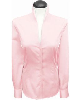 Stand-up collar blouse, pink