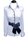 Contrast blouse light blue uni with marine piping