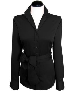 Blouse, black uni / goes out of the assortment