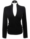 Stand-up collar -shirt, black/goes out of the assortment