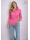 Fuchsiafarbene Damenbluse mit klassischem Blusenkragen