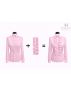 Buttonable ruffle, pink uni/goes out of the assortment
