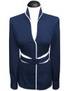 Stand-up collar blouse piped, marine / white