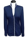 Stand-up collar blouse piped, marine / white