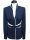 Stand-up collar blouse piped, marine / white