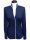 Stand-up collar blouse piped, marine / white