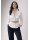 Ruffle blouse with piping, white / gold