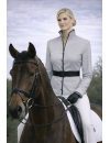 Stand-up collar blouse Piped, Smokey / Black