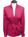 Stand-up collar blouse, hot pink/goes out of the assortment