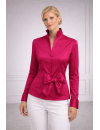Stand-up collar blouse, hot pink