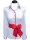 Contrast Blouse Light Blue Uni with Carmine Red  Piped