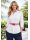 Weiße UMANI Kontrastbluse mit Rot-Weiß