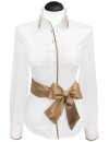 Contrast blouse Weiss Uni with gold  Piped