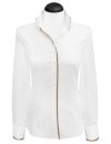 Contrast blouse Weiss Uni with gold  Piped