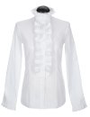 Twice ruffle blouse, white/goes out of the assortment