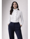 Zweifache Rüschenbluse, weiss