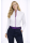 Stand-up collar blouse piped, white / bright violet