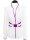 Stand-up collar blouse piped, white / bright violet