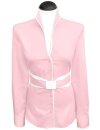 Stand-up collar blouse piped, pink / white
