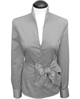 Stand-up collar blouse, Smokey/goes out of the assortment