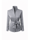 Stand-up collar blouse, Smokey