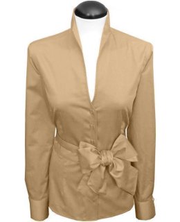 Stand-up collar blouse, gold/goes out of the assortment