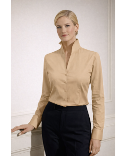 Stand-up collar blouse, gold