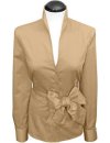 Stand-up collar blouse, gold/goes out of the assortment