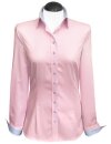 Contrast blouse, pink uni with light blue