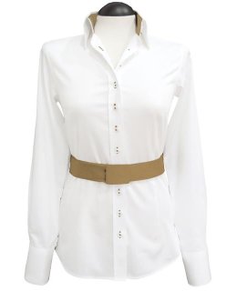 Contrast blouse, white / gold/goes out of the assortment