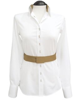 Contrast blouse, white / gold