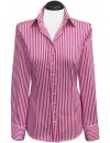 Blouse, pink / white striped satin / goes out of the assortment