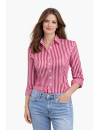 Blouse, pink / white striped satin / goes out of the...