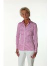 Blouse, pink / white striped satin / goes out of the assortment