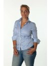 Bluse, hellblau/weiss gestreift Satin/Geht aus dem Sortiment