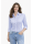 Bluse, hellblau/weiss gestreift Satin