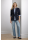 Bluse, hellblau/weiss gestreift Satin