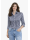 Blouse, marine / white striped satin / goes out of the assortment