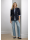 Blouse, marine / white striped satin / goes out of the assortment