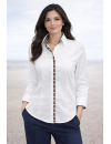 Kontrastbluse 2-farbig mit Patch: weiss/Karo 2/Geht aus...