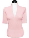 Short Sleeve Stand Collar Shirt, Pink/goes out of the assortment