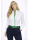 Stand-up collar blouse Piped, white / green