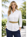 Contrast blouse, white / gold