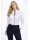 Stehkragenbluse paspeliert, weiss/hot pink