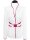 Stand-up collar blouse piped, white / hot pink