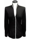 Stand-up collar blouse Piped, black / white / goes from the assortment